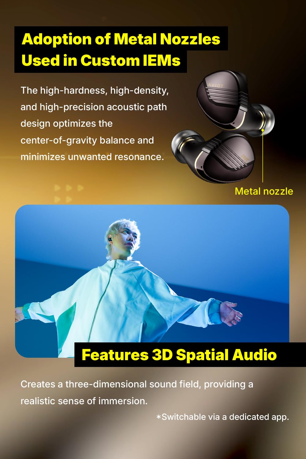 AVIOT TE-W1 Wireless Earbuds Review - Noise Cancelling & High-Res Audio - Dettaglio