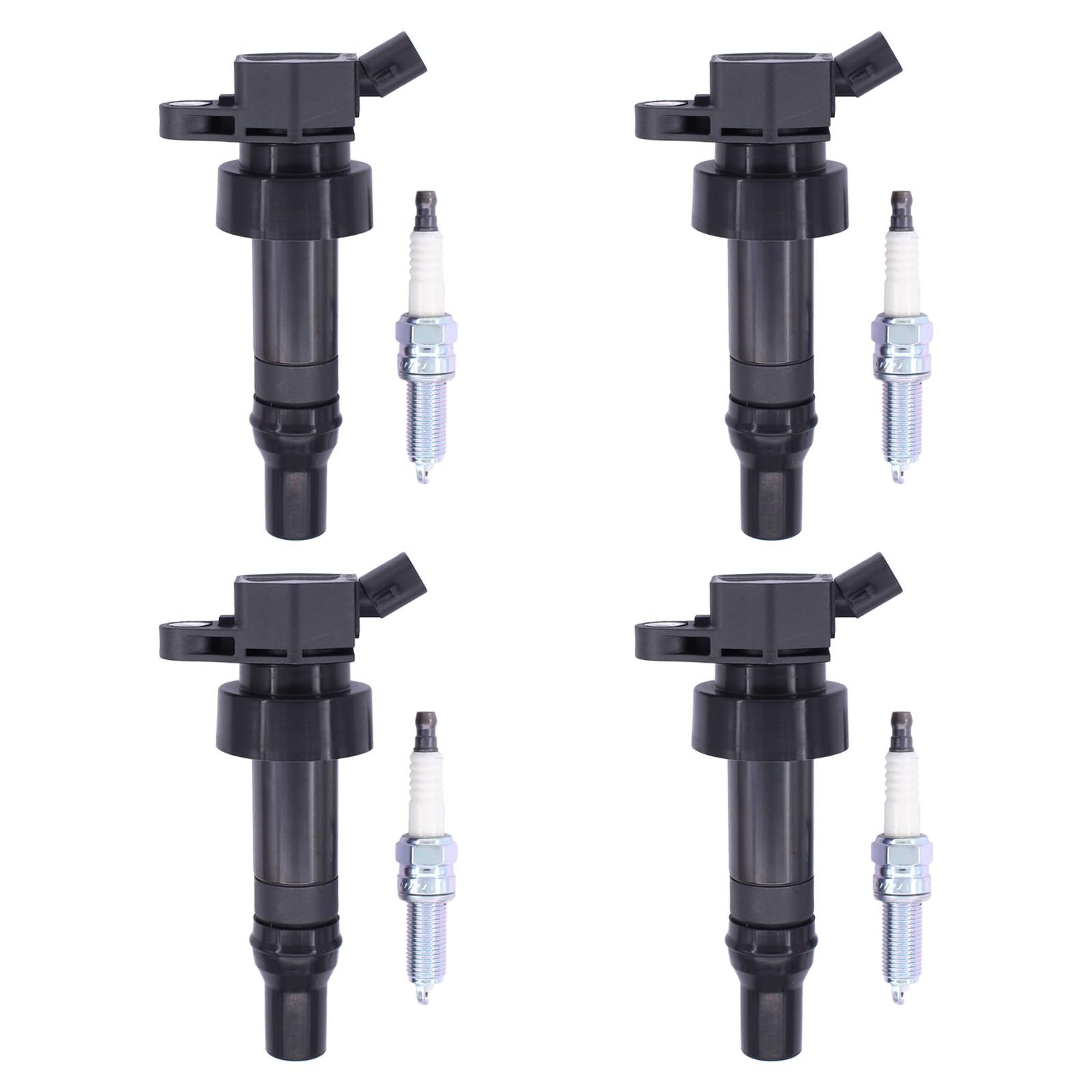 ApplianPar Ignition Coil and Spark Plug for Hyundai Accent Veloster for Kia Rio Soul Dodge Attitude 1.6