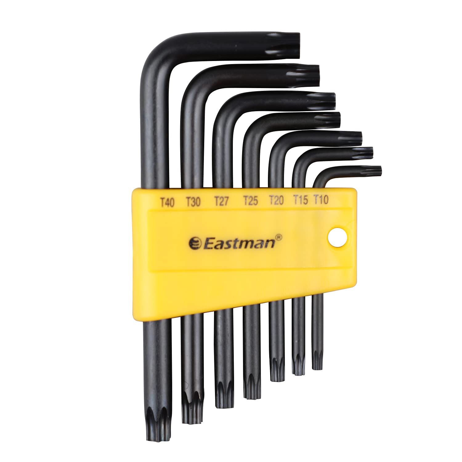 Eastman 7 Pcs Star Allen Keys Set, Short Pattern, Chrome Vanadium Steel, Champhered Heads, Black Finish, Fully Heat Treated - EAK-2407