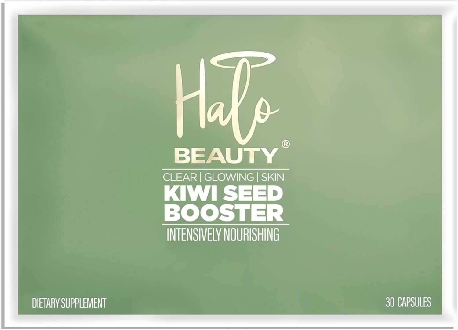 Halo Beauty Kiwi Seed Booster Skin Supplement Refill Pack | Anti-Aging Hydration & Glowing Skin Support with Kiwi Seed, Vitamin C, D3 & Zinc | Vegan Collagen Support Capsules | 1-Month Supply