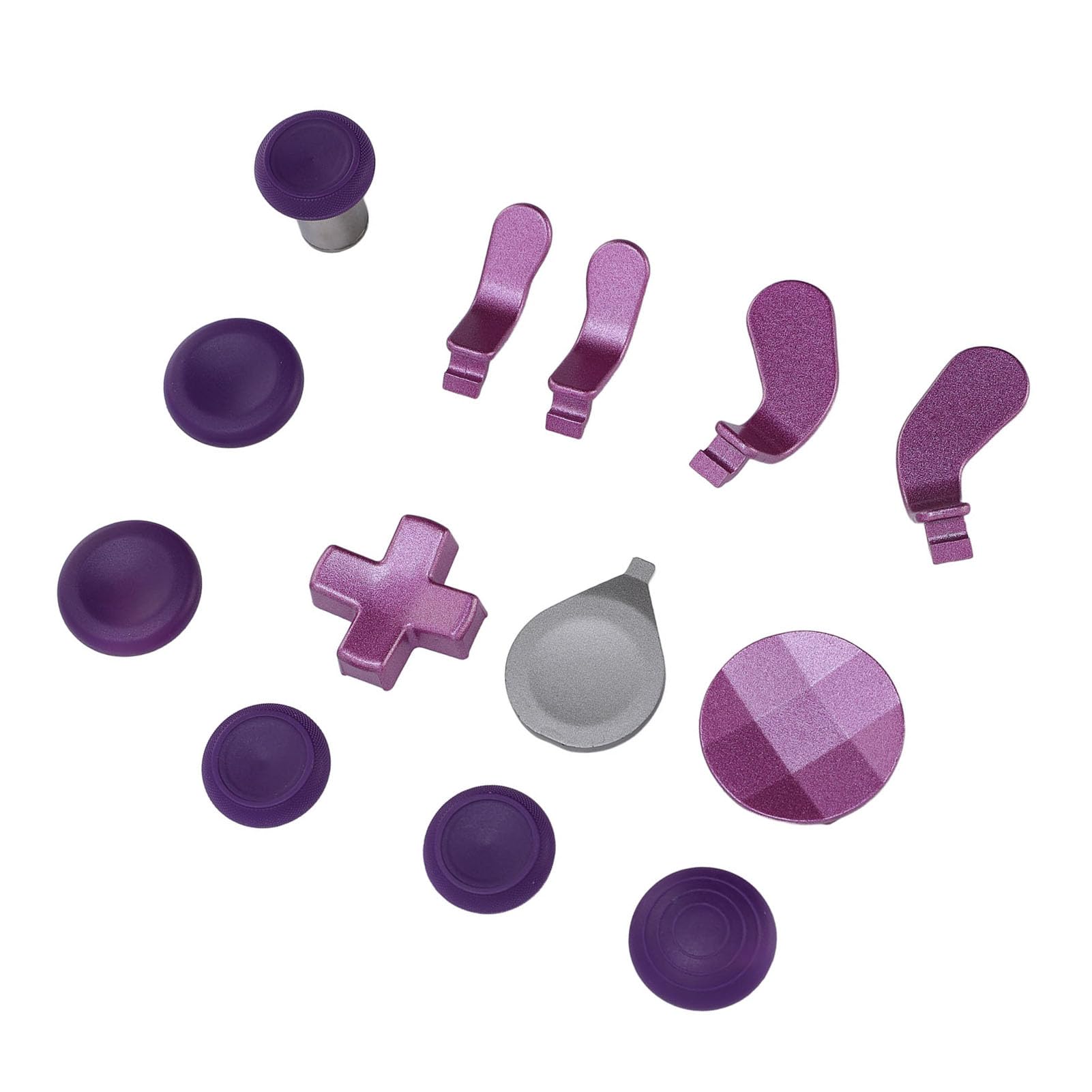NutriEss Levette per joystick Kit componenti Levette in metallo in acciaio inossidabile D Pad Levette analogiche Strumento di regolazione Viola chiaro Parti di ricambio per controller