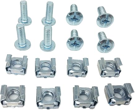 2 Pack 1U 12 Slot Horizontal Rack Mount Cable Management Organizer Plastic 19 Rack Mount with M6 Screws and Cage Nuts (PCMB12S2PC)