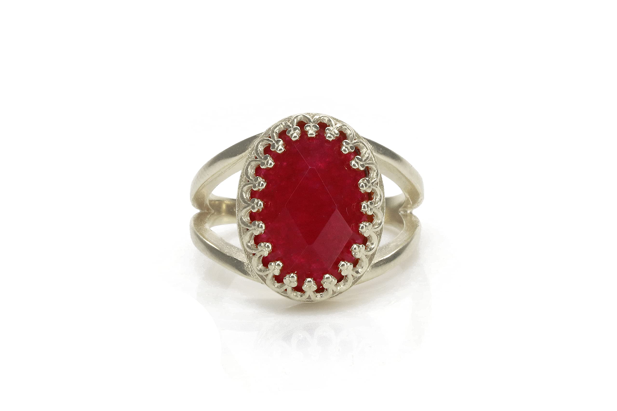Anillo de Jade Vibrante en Plata - Anillos de Moda Únicos, Anillo de Compromiso Ovalado, Anillos para Todos los Días, Anillo de Promesa - Anillos de Plata de Ley 925 para la Moda y Regalo para Ella