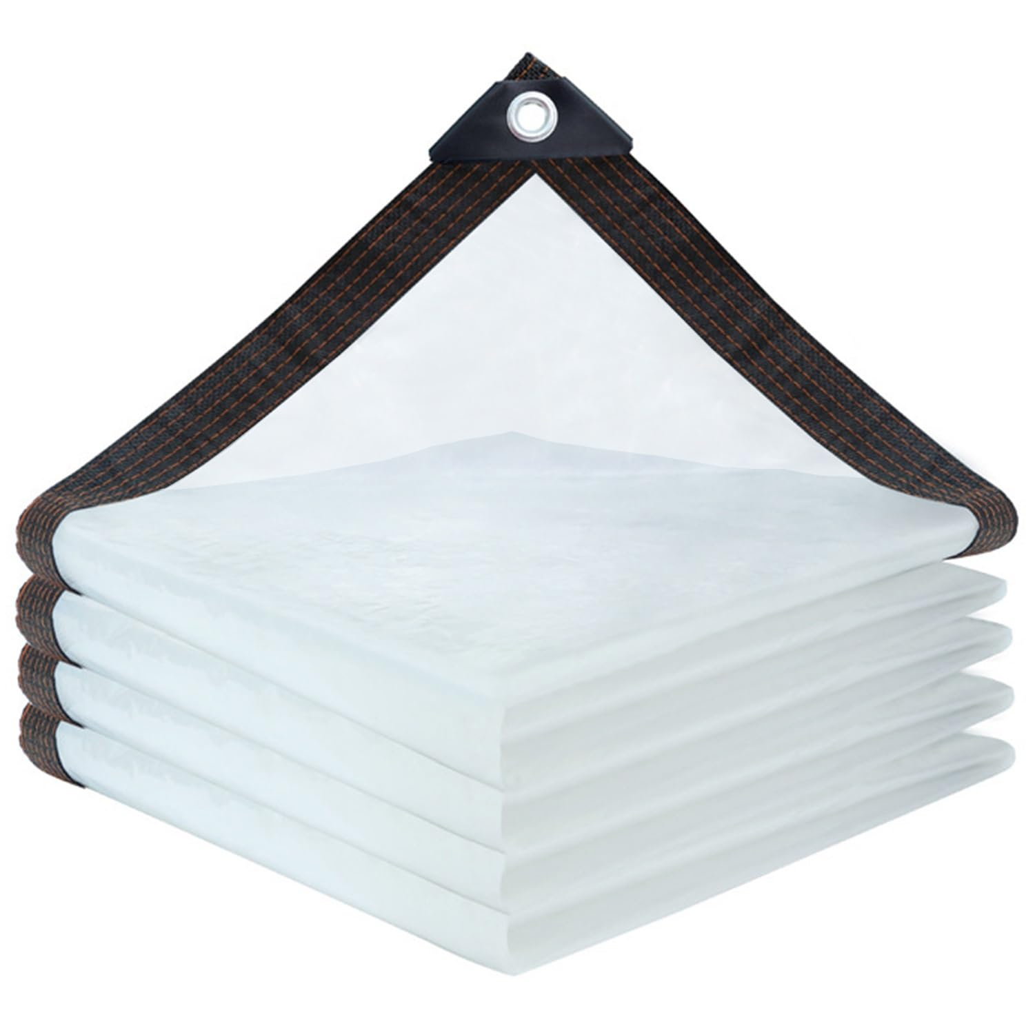 Bâche transparente avec oeillets PE imperméable pour terrasse et jardin