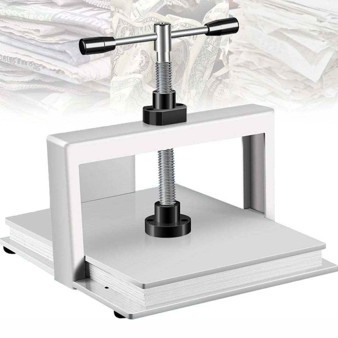Flachbettpresse Manuelle Bindemaschine zum Abflachen und Knicken von Büchern, robuster Buchbinder mit doppelter Balancestange und 1500 kg Druck zum effizienten Abflachen von Gutscheinbüchern