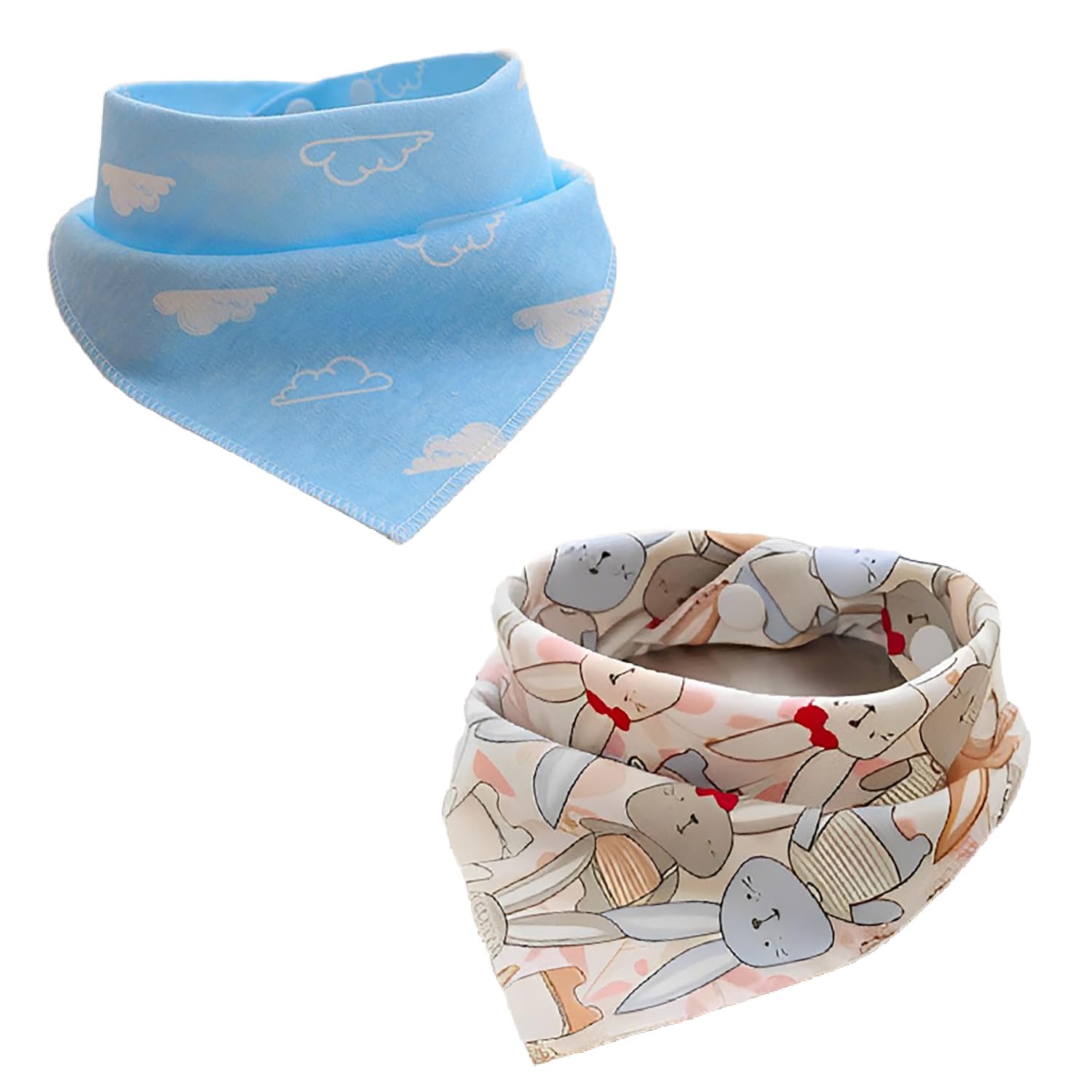 SYGA Baby Feeding Bibs Unisex Baby Triangular Cotton Bibs Adjustable Closure for Infant Toddler 0 to 2 Years Baby - Pack Of 2-image-21