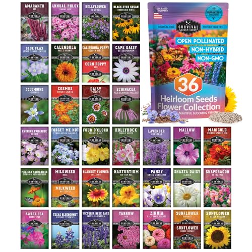 Survival Garden Seeds Functional Flower Garden Kit | 36 Pack Seed...