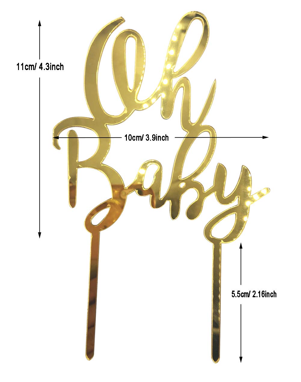 Acryl Gold Baby Kuchendekoration – „Happy Birthday“ & „New Borth“ Age Topper Für Kuchen & Desserts