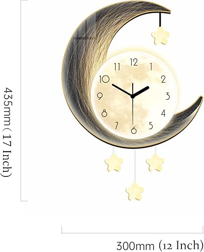 Miniatura 2 de MEISHIDA Reloj de pared decorativo para decoración de sala de estar relojes de pared grandes modernos con péndulo funciona con pilas para dormitorio