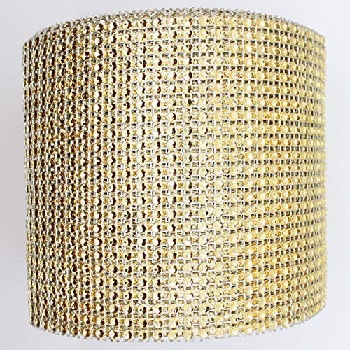 Blinggasm 5 Yards X 4.75" Diamond Mesh Wrap Roll Crystal Rhinestone Sparkle Bling Ribbon Choose Your Color (#13 Gold)