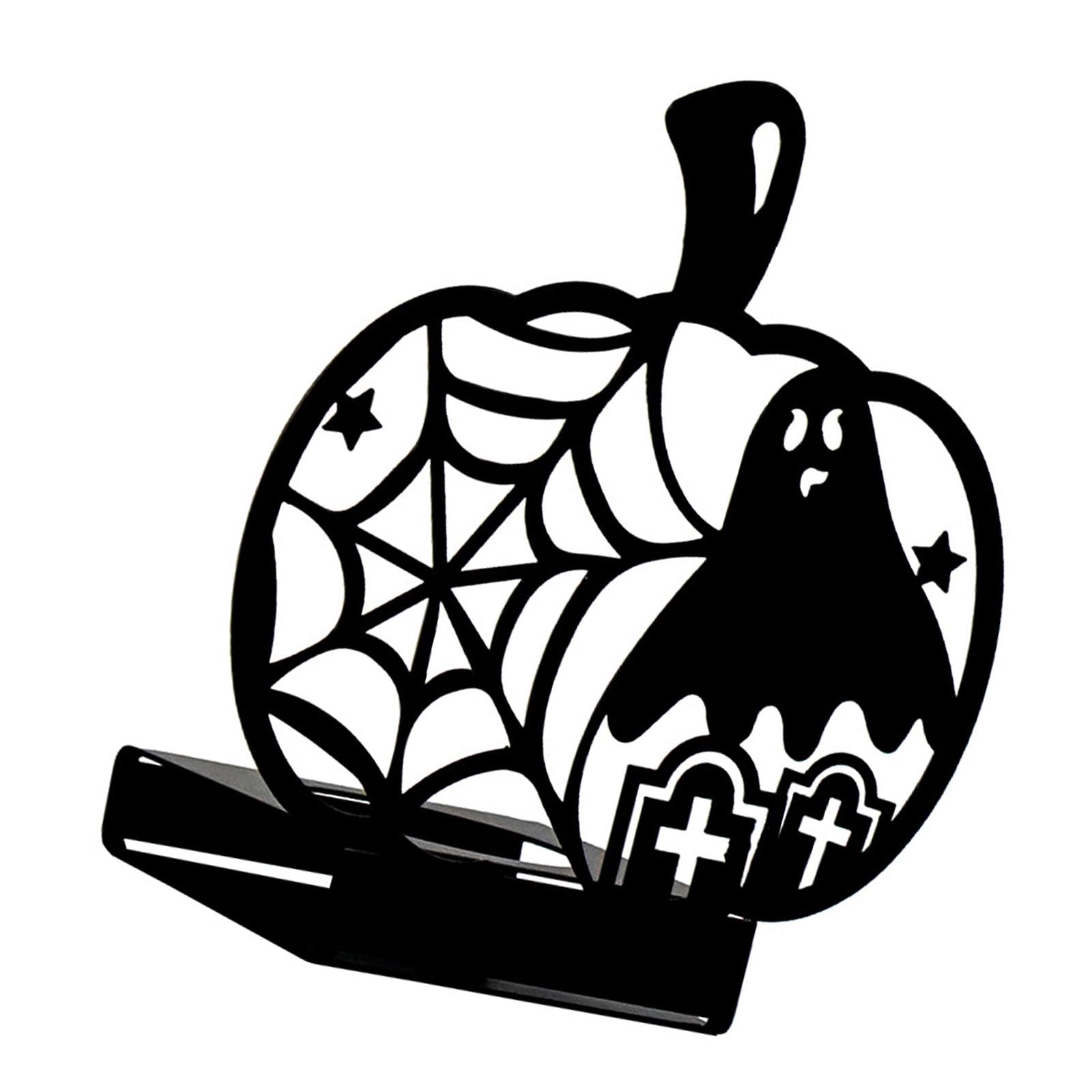 Yhplxyuus Halloween Holders Tealight Stand with Ghostly Bat Spiderweb Funny Black Metal Candlestick Party Decoration Iron Tealight Holders