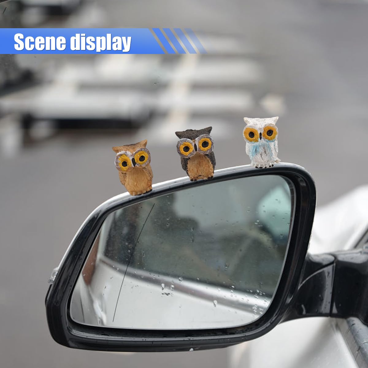 Funny Rearview Mirror Accessories Cute Owls Car Dashboard Decoration ...