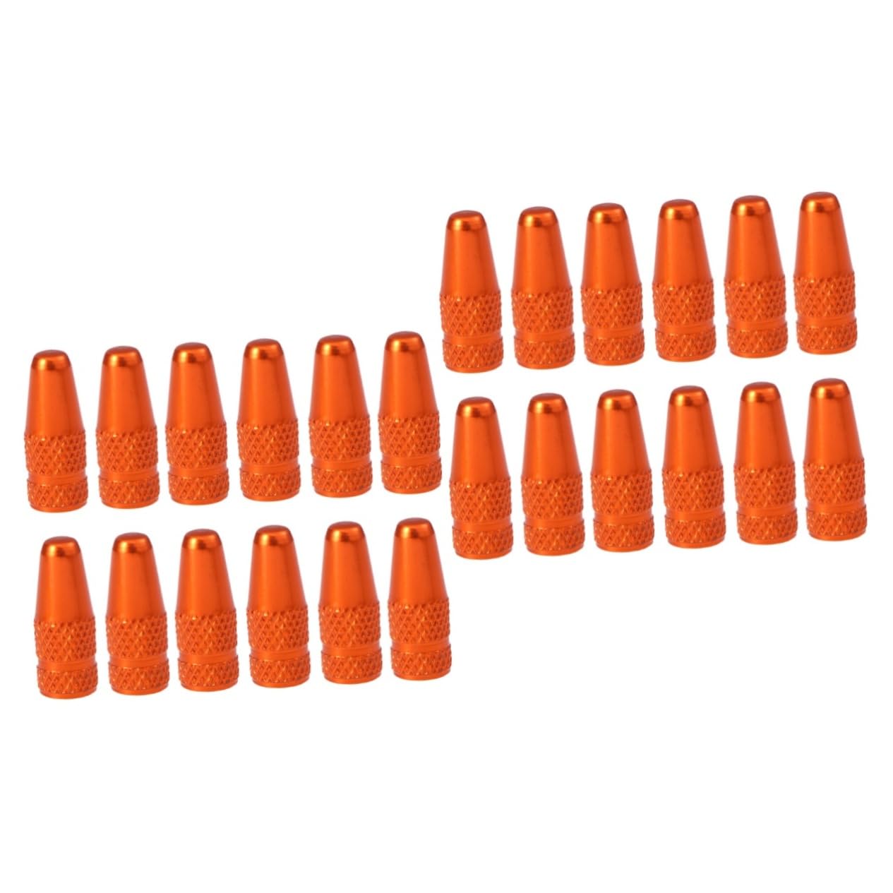 GALPADA 2sets Bike Tire Caps Orange Elastic Dust Cover for Valves Aluminum Alloy for Bike Tyres 12pcs*2