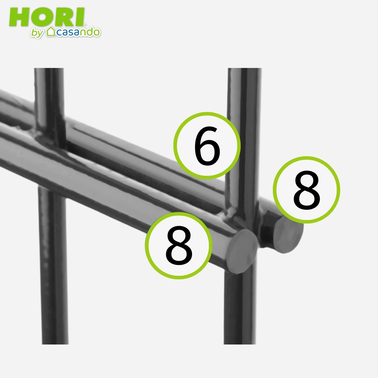 HORI Doppelstabmattenzaun Drahtstärke 8/6/8 mm Komplettset - je Gittermatte 200 cm - wahlweise mit Eckpfosten - verschiedene Längen und Höhen - Farbe Anthrazit Höhe 183 cm - Länge 2.5 m