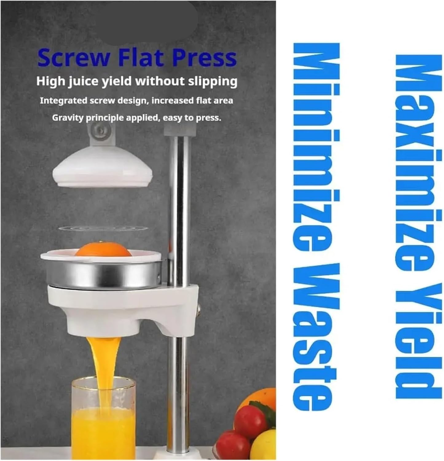 Juicer, Stainless Steel Manual Citrus Hand Juicer Commercial Grade Cast Iron Press Compatible With Orange Lemon Lime(Black set 1)