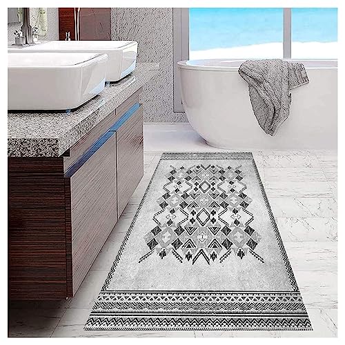 Alfombra larga para pasillo gris de 40x380 cm lavable 2