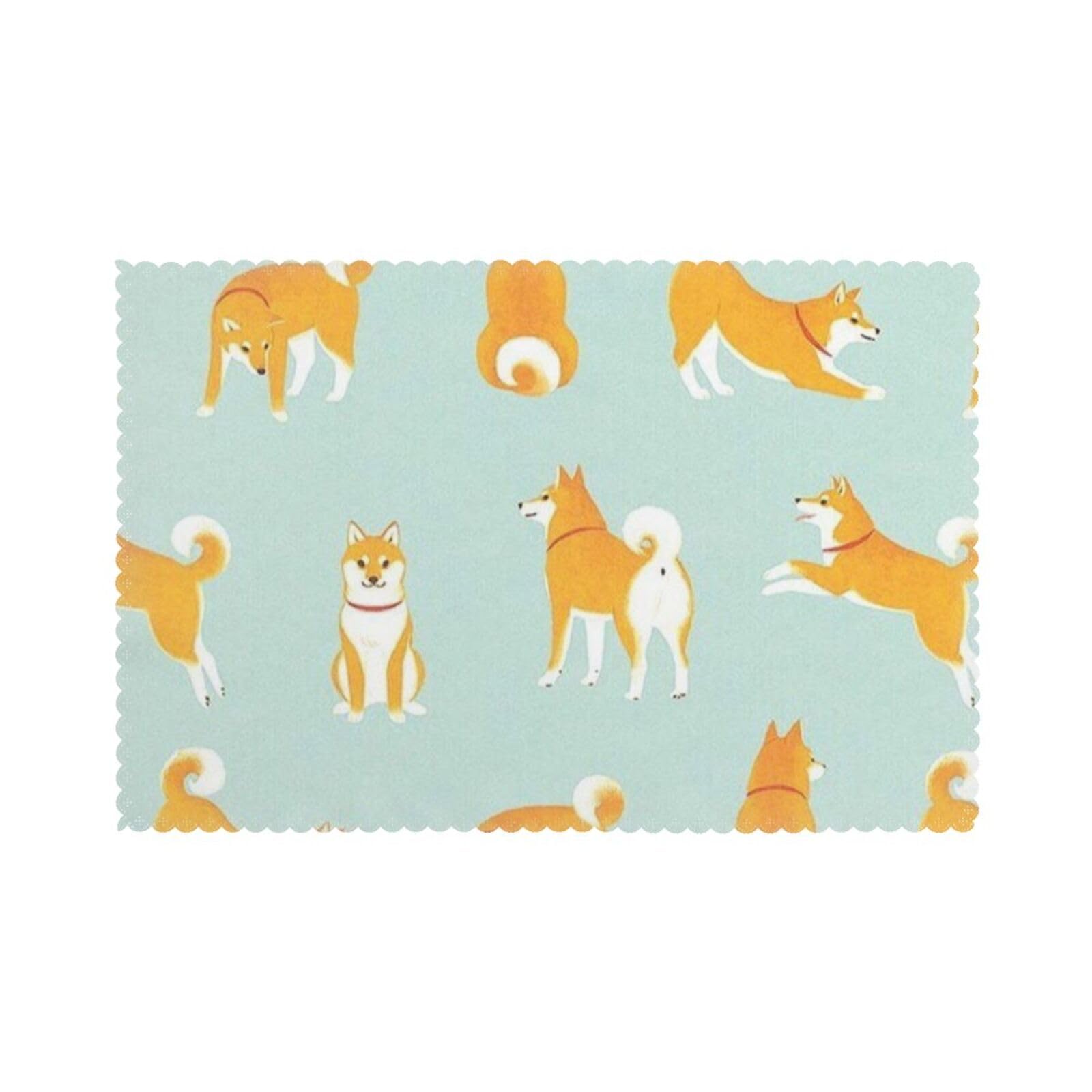 Sets de table Shiba Inu résistants chaleur lot de 6 lavables