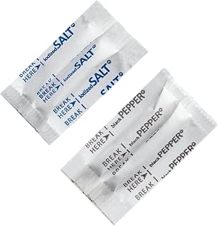 Salt Pepper Individual Packets Single Serve Convenient Seasoning 100 Salt+100 Pepper