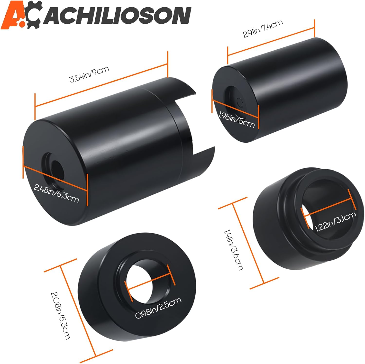 4PCS Ball Joint Service Adapter Kit for Jeep Dodge RAM 1500 Wrangler Cherokee - Compatible for OTC 7894 Press Tool, Upper/Lower Joint Removal & Installation Set