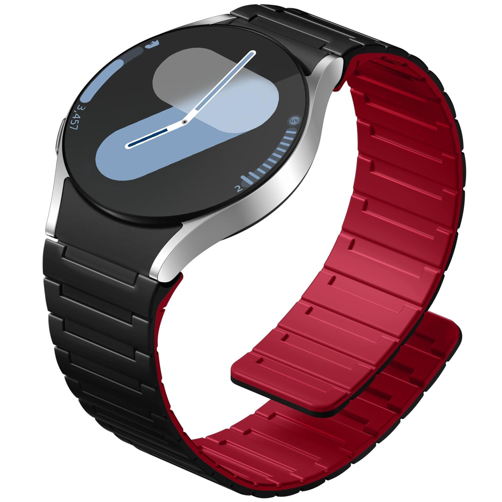 [Maledan] Galaxy watch 7 Band- Magnetic Band for Watch 7/6/5/4/Active2/FE 44mm 40mm/6 Classic 47mm 43mm/5 Pro 45mm /4 Classic 46mm 42mm/3 41mm/Gear S2/Gear Sport N54 Magnet Silicone Flexible