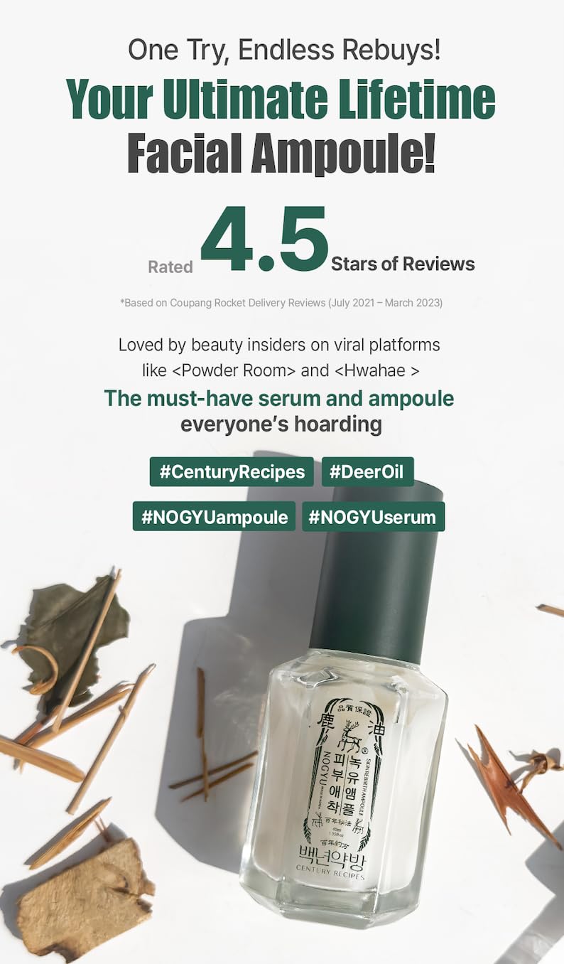 Nogyu Skin Rebirth Ampoule 40 ml / 1.35 fl oz – Hydrating Face Serum with Deer Fat Oil, Sacha Inchi Oil & Hyaluronic Acid - Image 2