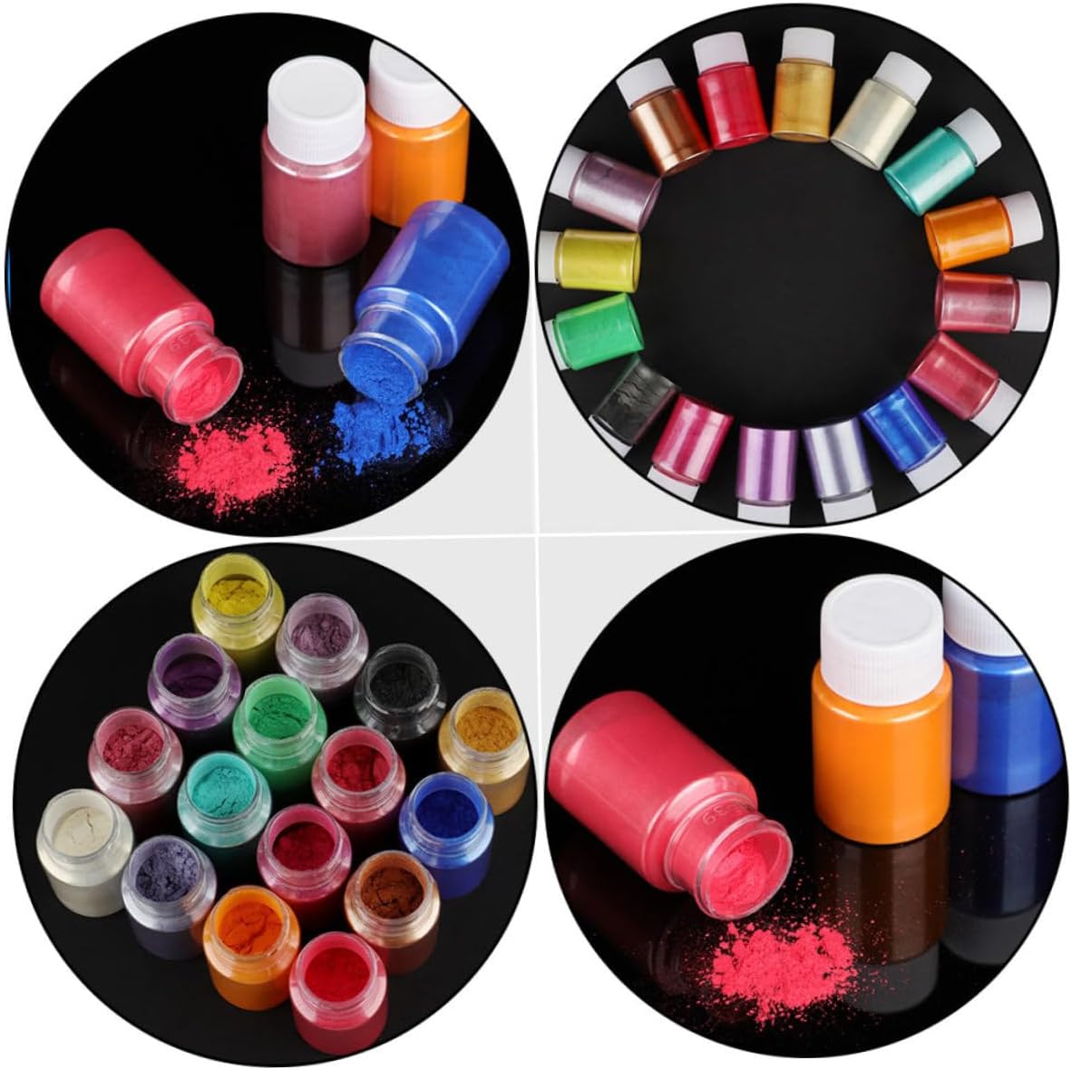 VILLCASE Colors Pearlescent Pigment Powder for Crafting Mica Colorant for Epoxy Soap Making and Nail Art Non- Skin-Friendly Each