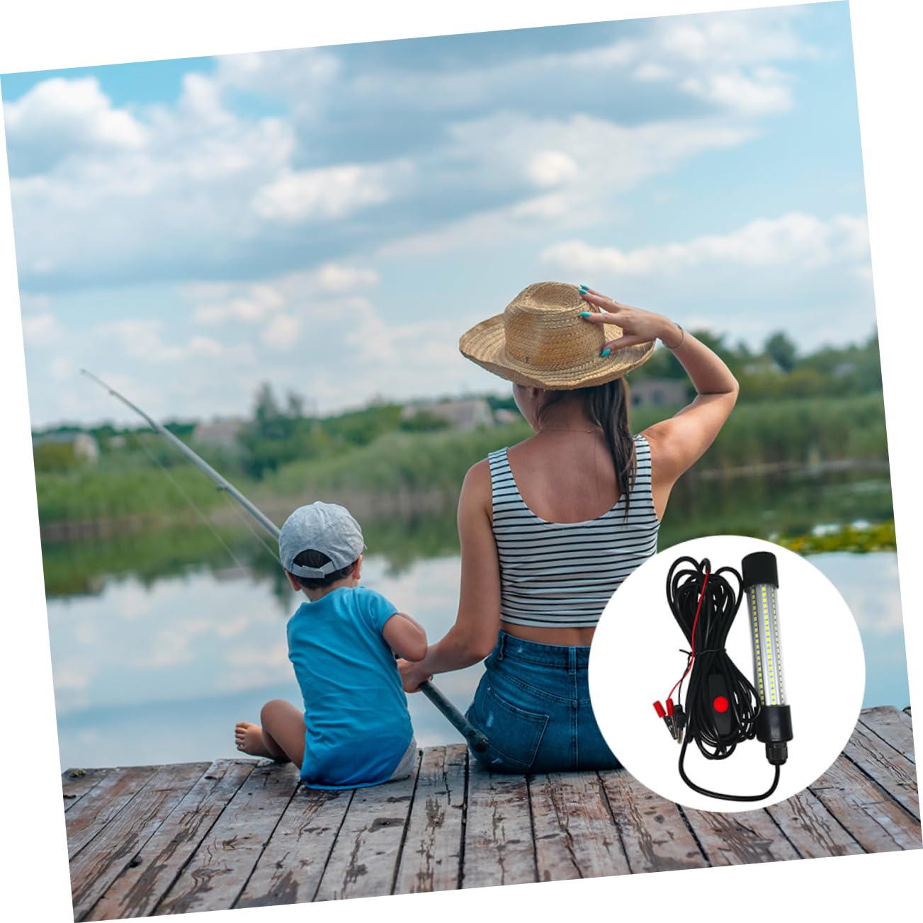 HANABASS 13w Underwater Fishing Light Led Boat Lure Light for Night Fishing Fresh/Salt Water 360° View Easy to Install Store