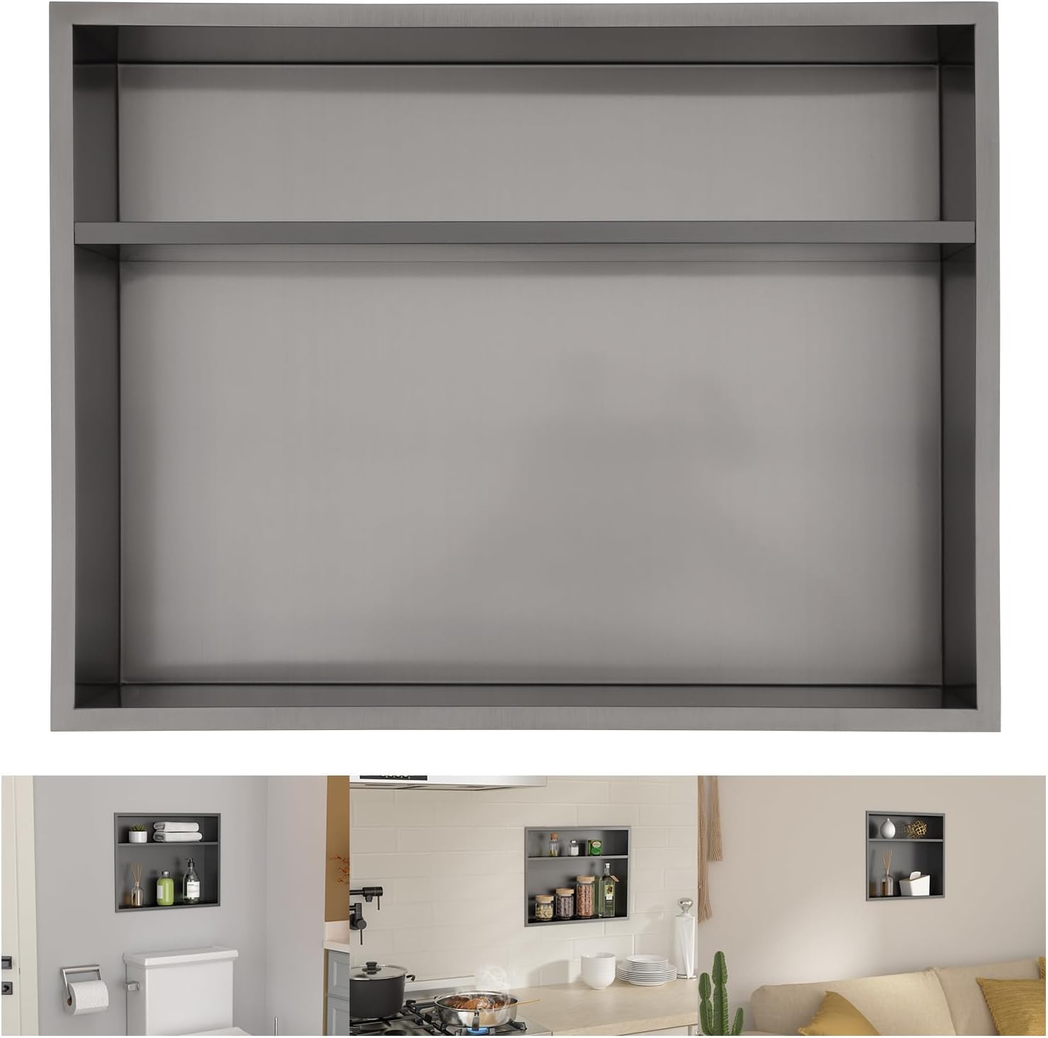 Amazon.com: Lordear Shower Niche 18" x 14" Rectangle Bathroom Niche, No ...