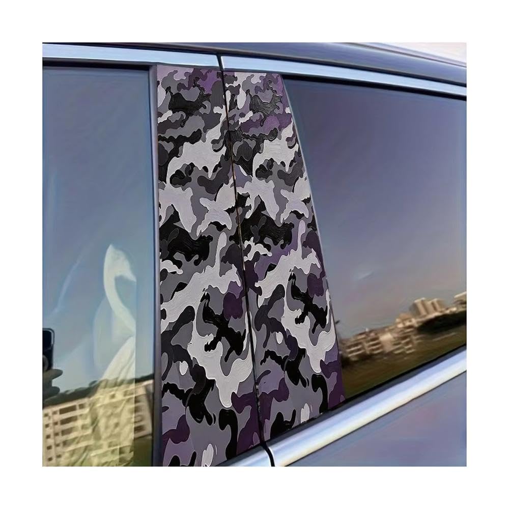 Dabhuoc One Color Car Parts 2Pcs Car B-Pillar Sticker Camouflage Glossy Protective Polyethylene Film