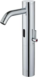 Grifo sin contacto para tocador de baño con barra de control de temperatura, manos libres, sensor de movimiento automático, mezclador de lavabo