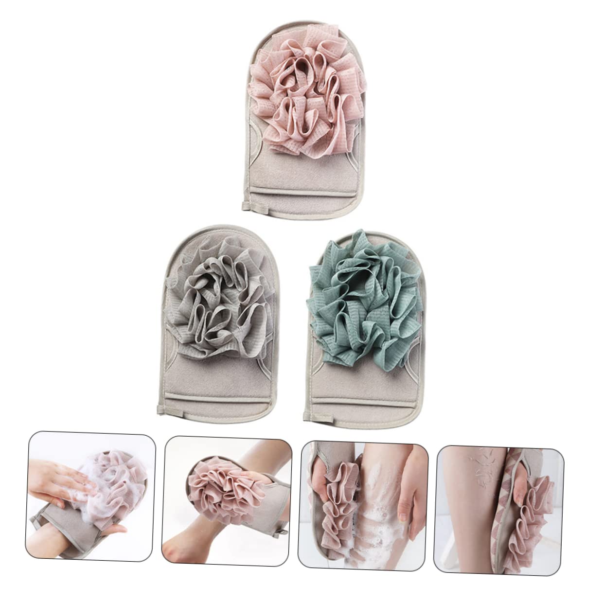 9piezas Guantes Exfoliantes De Ducha Conjunto De Mitones De Baño De Doble Cara Para Limpieza y Exfoliación Corporal Aleatorios Para Baño