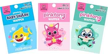 Amazon.co.jp: pinkfong ベイビーシャーク 2WAY シール&アイロン 両方