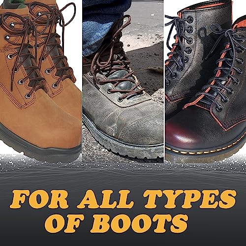 Image of Round Boot Laces [3 Pairs] Heavy Duty and Durable Shoelaces for Boots,Diameter: 3 /16 inch Work Boots & Hiking Shoes