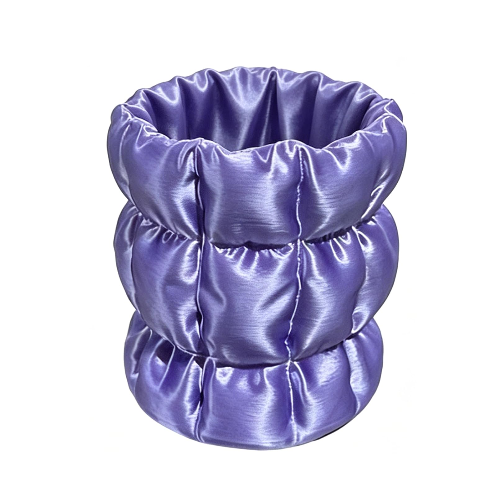Glifora Macaron Colour Pen Holder - Cloud Pleat Design Pencil Holder, Soft Satin Compact Desktop Organiser for Pens and Makeup Brushes