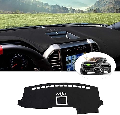 Cartist Alfombrilla de cubierta de salpicadero para Ford F-150 F150 F150 2015-2018 2018 2019 2020 Accesorios Cubierta de salpicadero de franela