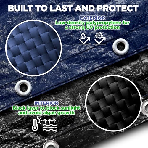21x41 ft Oval Winter Pool Cover for Above Ground Pools, Navy Blue,Resistant by Shop Square - Used condition - Image 5