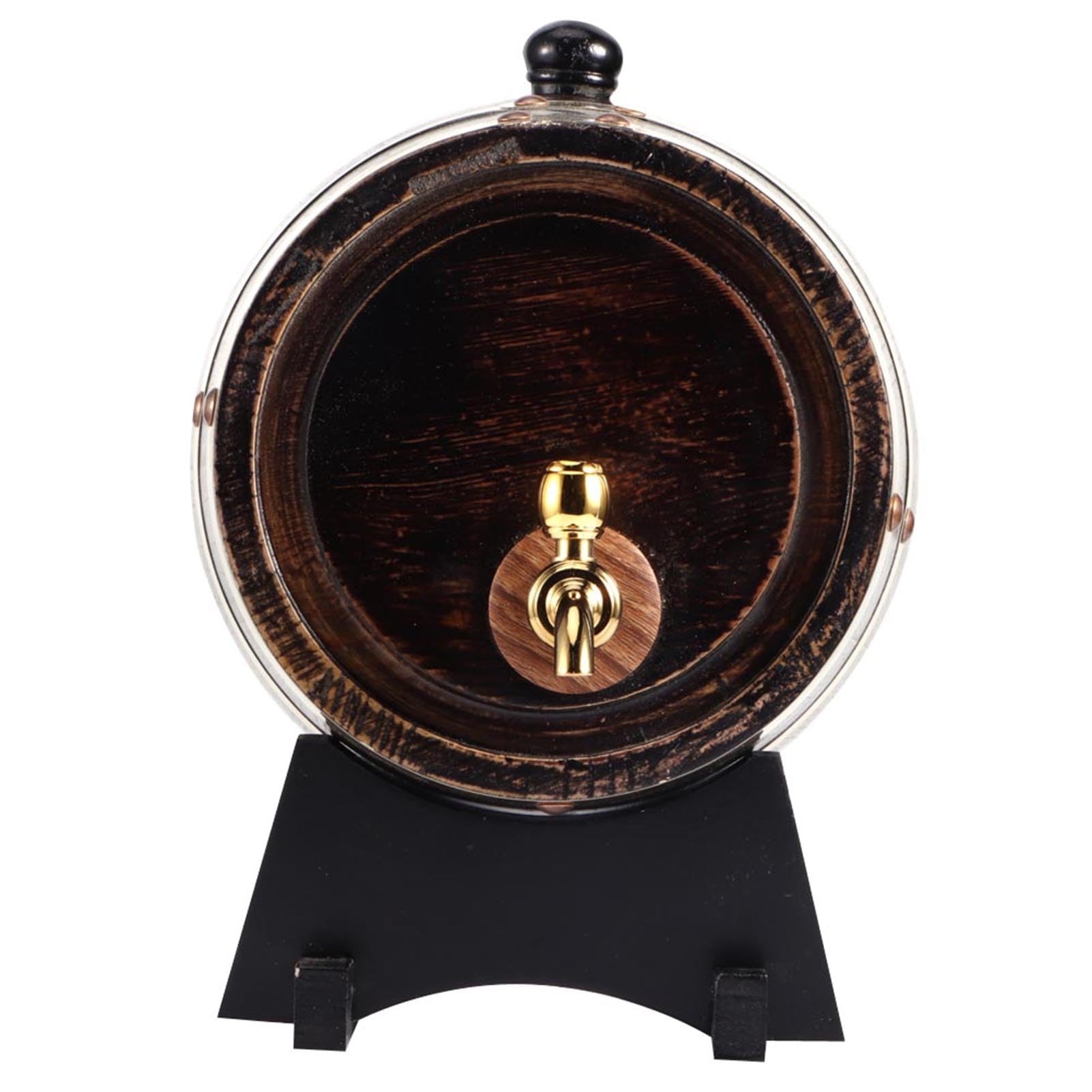 Barril de Whisky de Madera, Barril de Envejecimiento de Roble de 3L con 4 Soportes Y Grifo, Barril de Vino Tinto para Cervecero Casero, Destilador, Envejecimiento de Cócteles, Adecuado para Whisky, Ce
