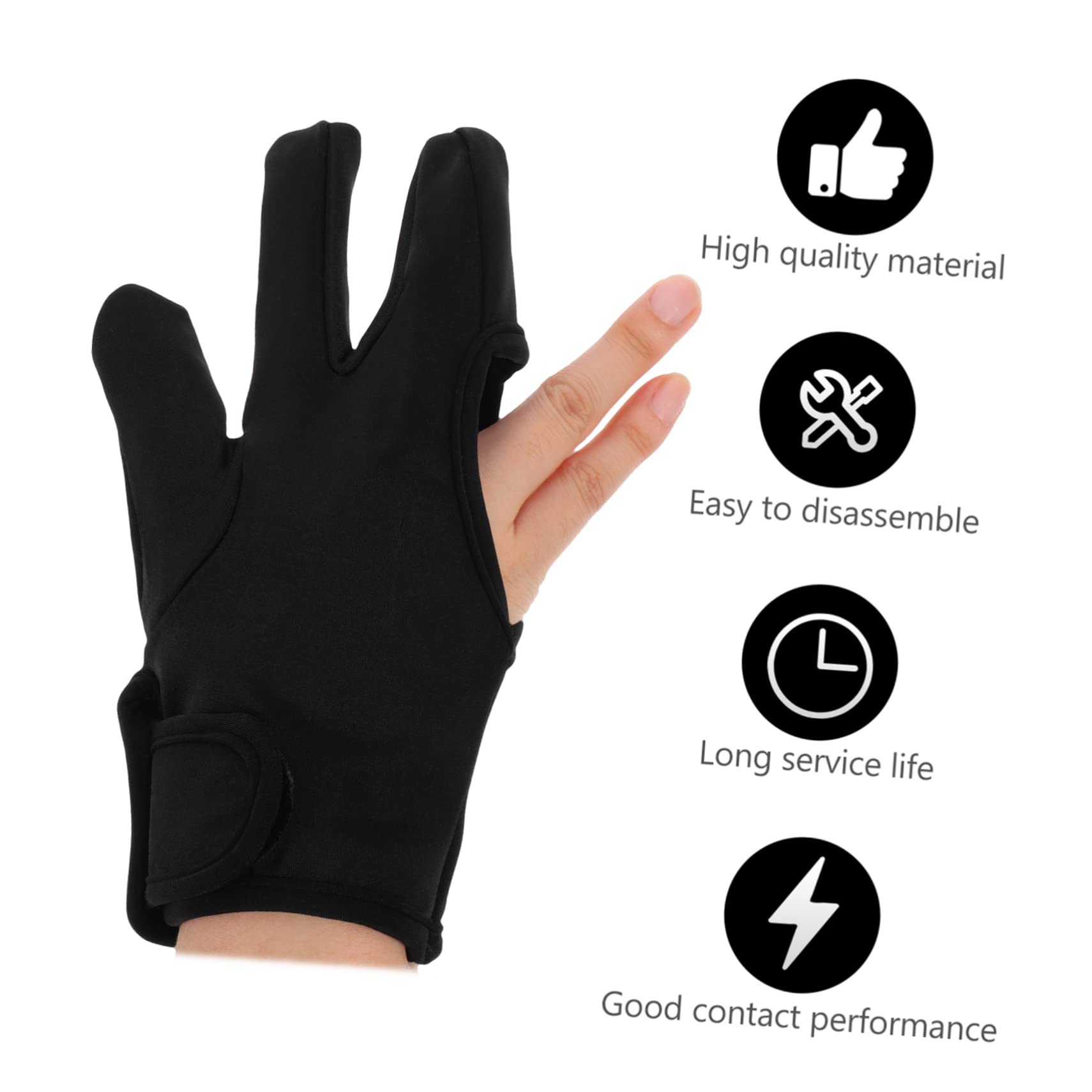 FRCOLOR 9 Piezas Guantes De Peluqueria Guantes De Calor De Varita Rizadora De 3 Dedos Resistentes Calor Protección Térmica Para El Cabello Black Algodón
