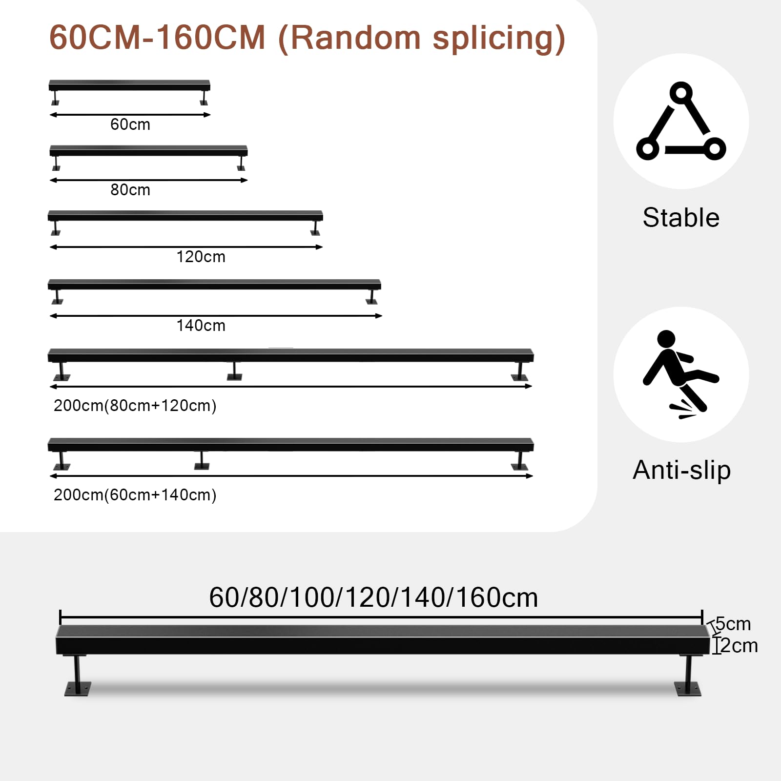 Handlauf Treppe, Treppengeländer Innen, Handlauf Schwarz, Geländer Treppe, Kann Gespleißt Werden Treppengeländer, Stiegengeländer für Balkone Flure Wohnungen Villen (A, 220(100+120) CM)