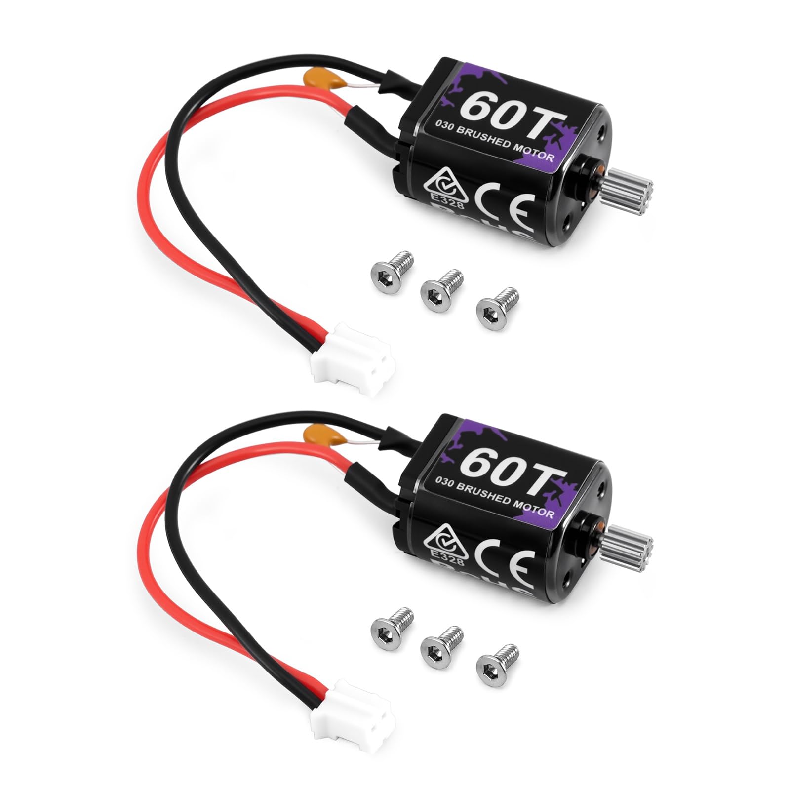 INJORA 60T 030-Size Brushed Motor for 1/30 Axial SCX30 (2-Pack)