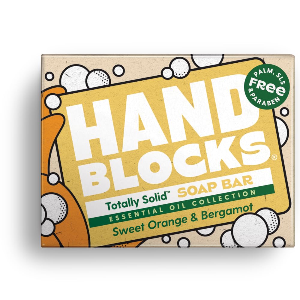 Sponsored Ad – Hand Blocks: Sweet Orange & Bergamot - Cold Processed Natural Soap Bars - Plastic, Palm, SLS, SLES & Paraben Free