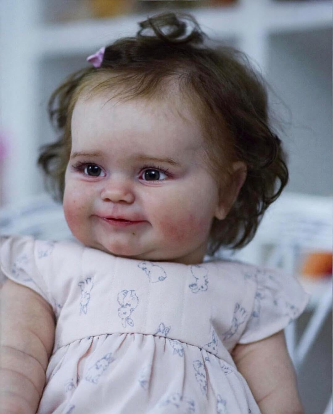 RXDOLL Realistyczna pełna winylowa lalka niemowlęca, 50 cm, Reborn Baby Doll, silikonowa, na całe ciało, dziewczyna, uśmiechnięta, realistyczna lalka noworodka, anatomicznie poprawna, dla dzieci w