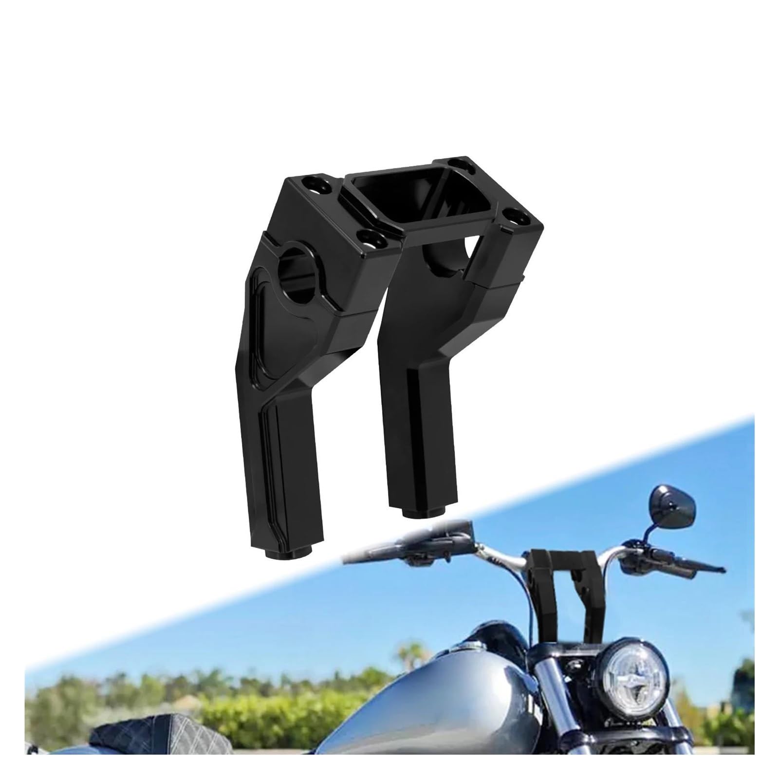 10" Motorcycle Handlebar Riser Extender For Harley Softail Models 2018-Up - Black CNC Machined