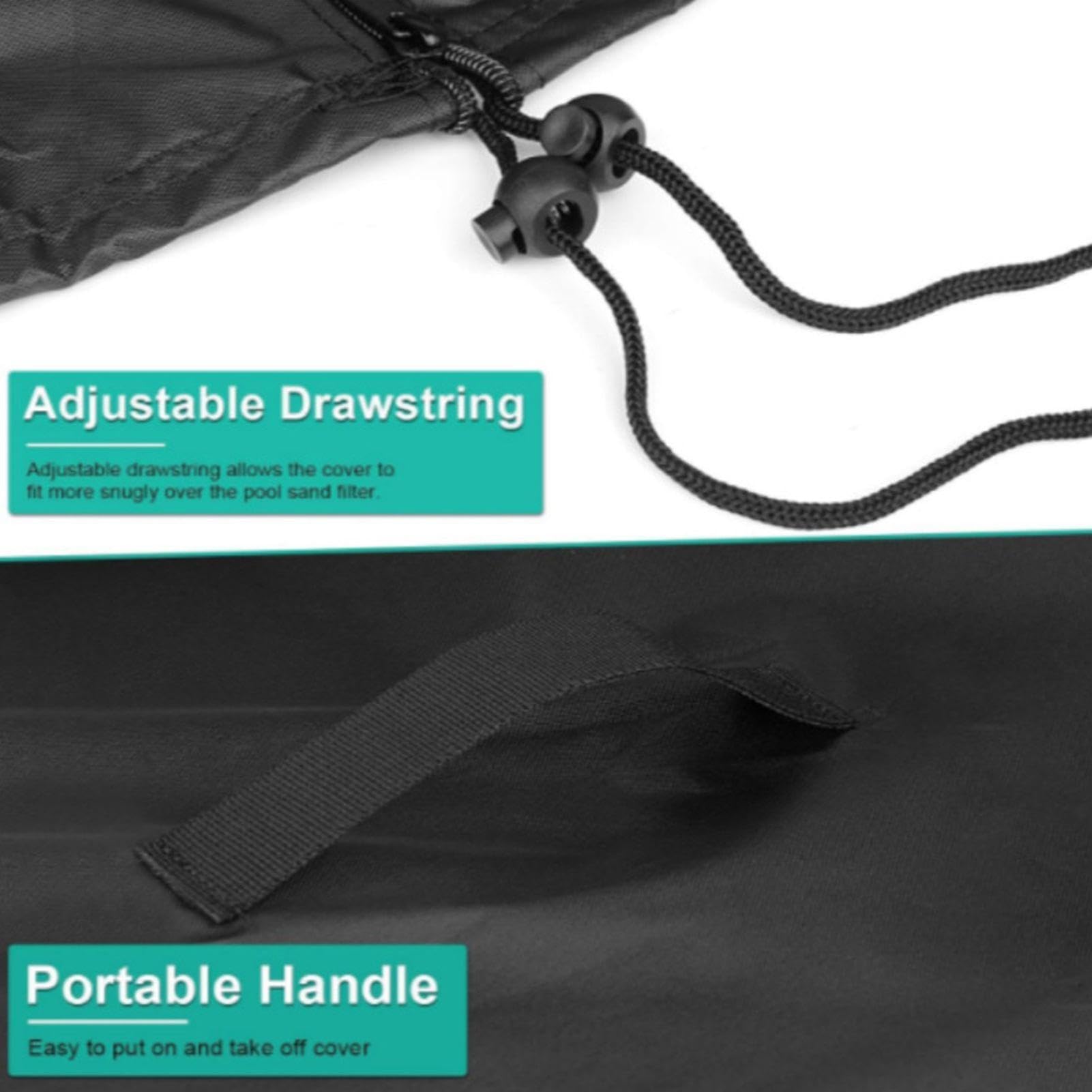 Cubierta para Bomba De Piscina - Cubierta Impermeable Antiarena,con Cordón y Cremallera para Equipo de Piscina - Protección contra Viento Lluvia Residuos Sol y Evaporación de Agua en