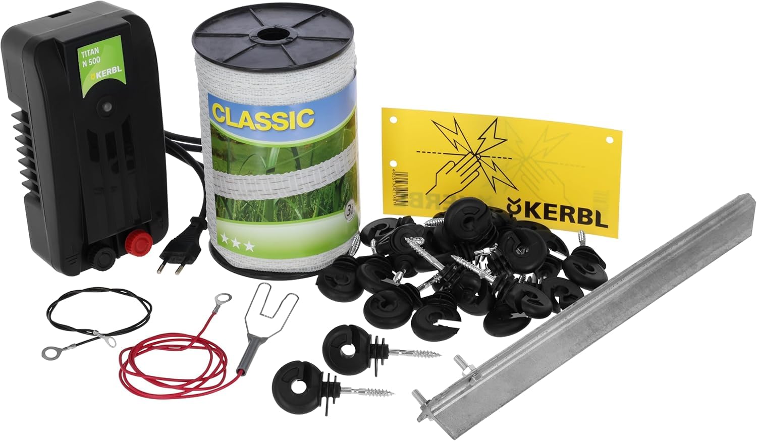 Kerbl Hobby Weidezaun-Starterset, Weidezaunset, Tierhalter mit Weide/Garten, Hobbyhalter, schneller Auf- und Abbau, Made in Germany