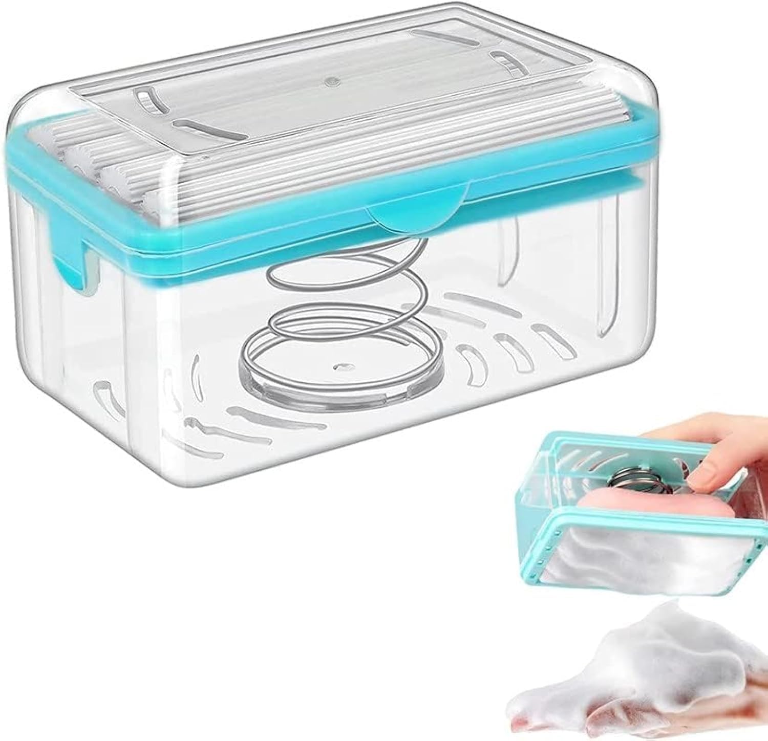 2-in-1 Portable Portable Laundry Rolling Soap Box Easy Cloth Washing Soap Roller, Plastic Dispenser Case with Lid Having Roller(Pack of 1)(5544)