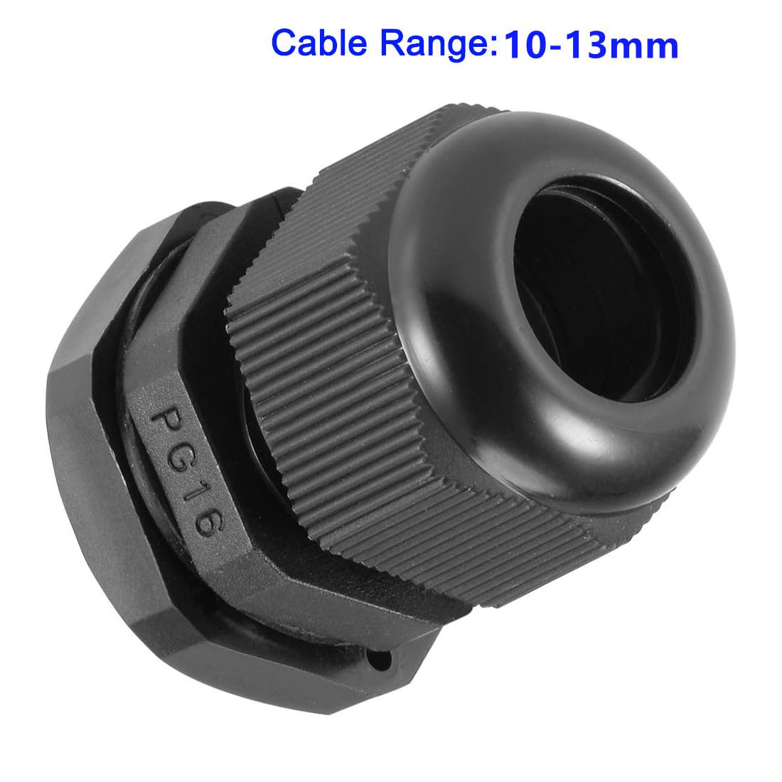 MACHSWON 20Pcs PG16 Cable Gland - Durable Threaded Wire Connector with Locknut for 10-13mm Dia Cable Wire, Black - Image 2