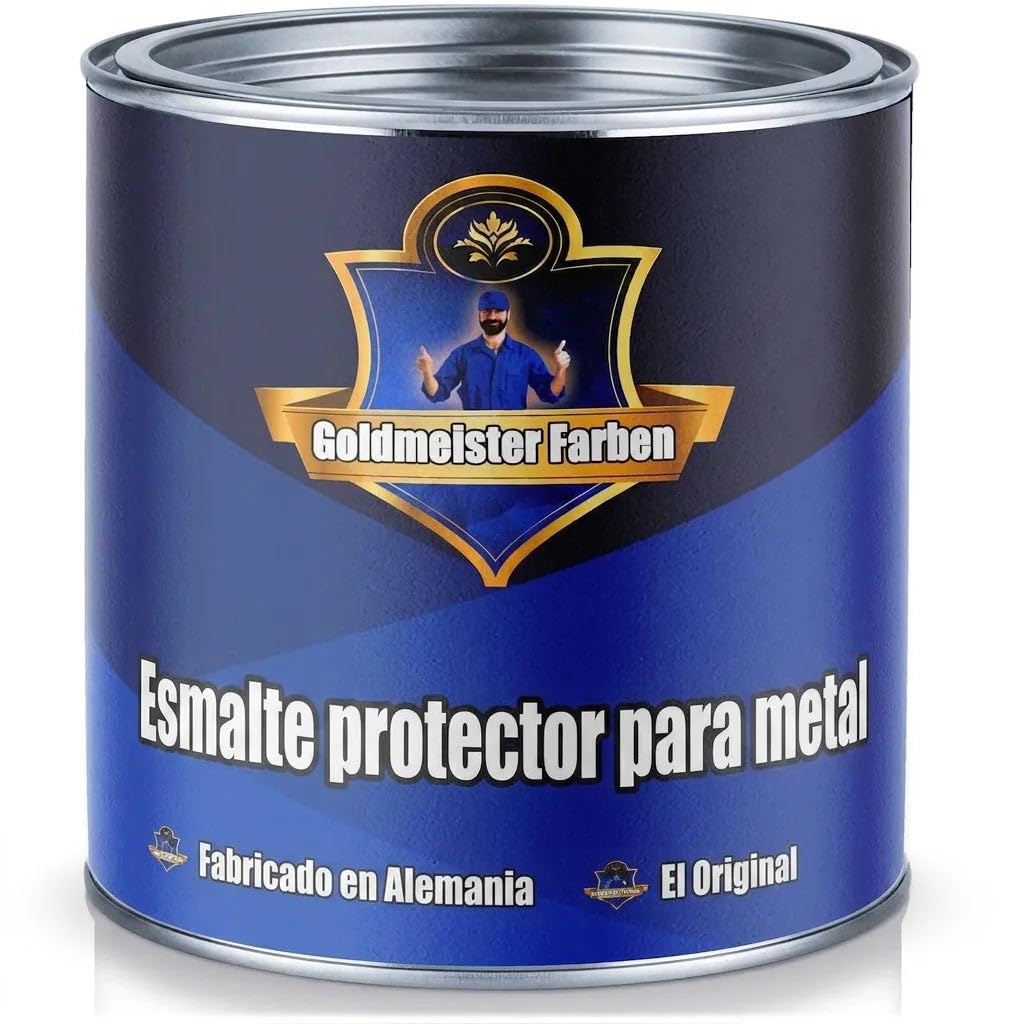 FARBENLÖWE Pintura protectora para metales, barniz para superficies metálicas, barniz protector de metal, barniz de metal (5 L, marrón nogal (RAL 8011))