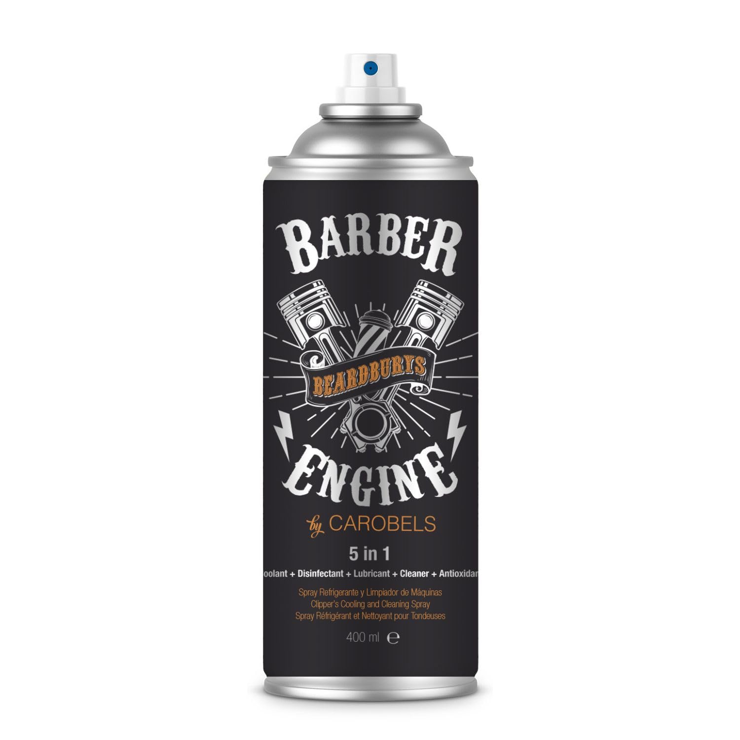 Beardburys Spray 5 en 1 | Spray Limpieza y Desinfectante Maquina de Cortar el Pelo, Refrigera, Lubrica y Aplica Capa Antioxidante, Desinfectante Barbería 800 ml (2)