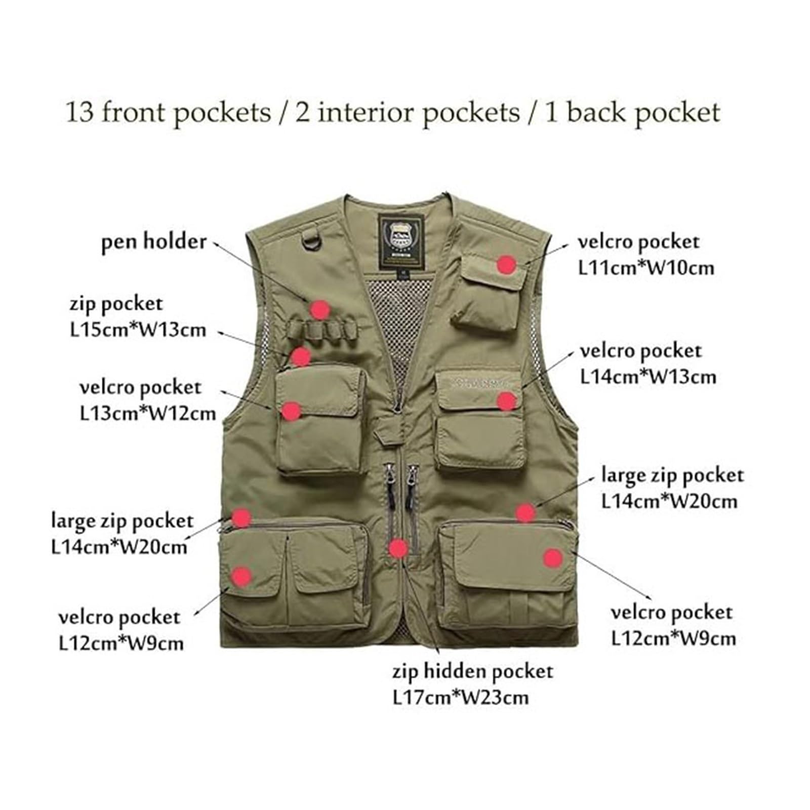 CLSQLXYJZC Chaleco Pesca Fotógrafos, Chaleco Informal De Malla Para Hombre De Verano Para Safari Pesca Transpirable Multibolsillos, Ligero Fotografía, Safari, Trabajo Carga Y Viajes